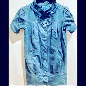 Navy Blue dress in button design